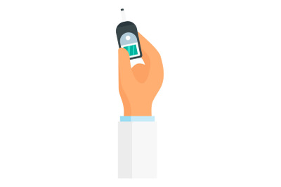 Glucometer icon, flat style