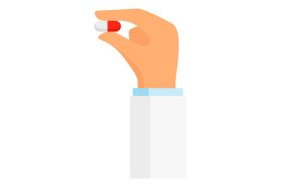 Medical pill icon, flat style