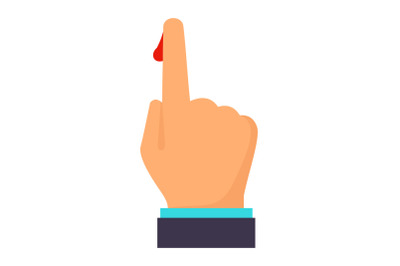 Finger blood icon, flat style