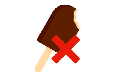 No sugar ice cream icon, flat style