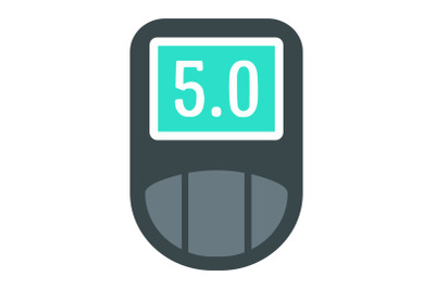 Digital glucometer icon, flat style
