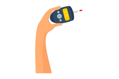 Use of glucometer icon, flat style