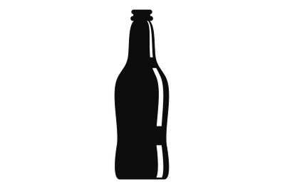 Glass beer bottle icon, simple style