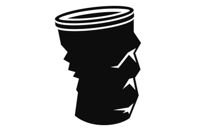 Garbage plastic glass icon, simple style