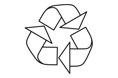 Recycle sign icon, outline style