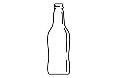 Glass beer bottle icon, outline style