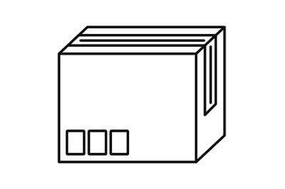 Carton box icon, outline style