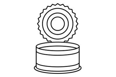 Open tin can icon, outline style