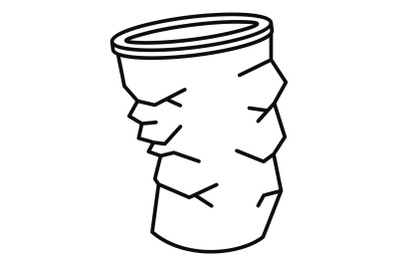 Garbage plastic glass icon, outline style