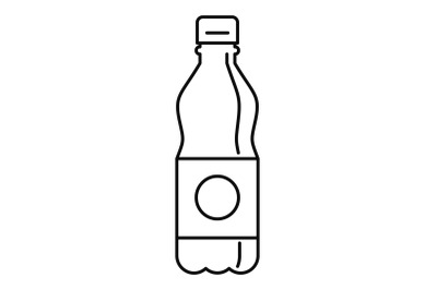 Plastic water bottle icon, outline style