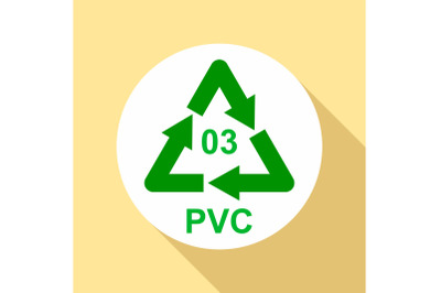 Pvc sign icon, flat style