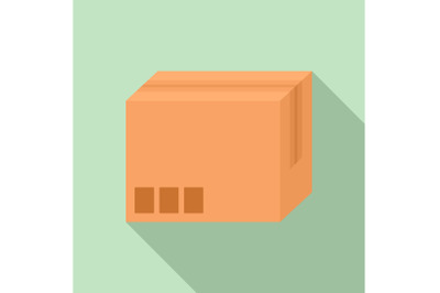 Carton box icon, flat style