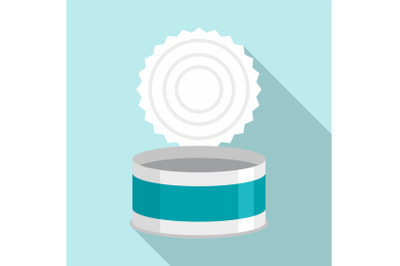 Open tin can icon, flat style