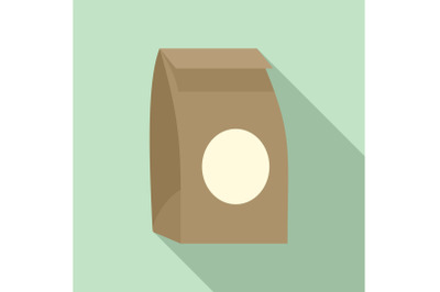 Paper packet icon, flat style