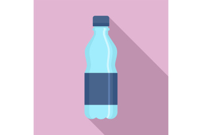 Plastic water bottle icon, flat style