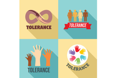 Tolerance logo set, flat style