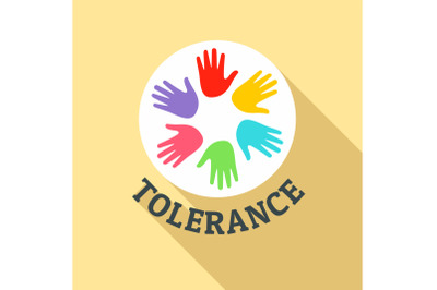 Hand people tolerance logo, flat style