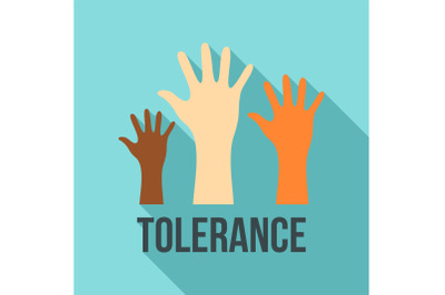 Racism tolerance logo, flat style