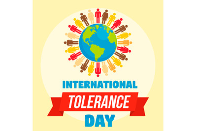 International tolerance day concept background, flat style