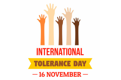 November tolerance day concept background, flat style