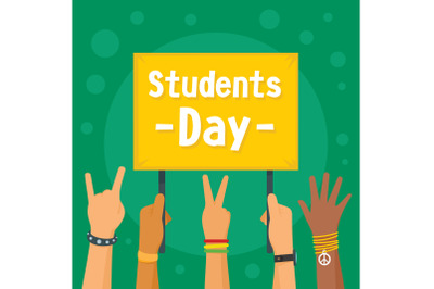 Students day concept background, flat style