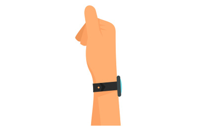 Hand thumb up icon, flat style