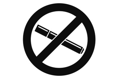 No smoking cigarette icon, simple style