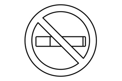 No smoking icon, outline style