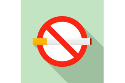 Public no smoking icon, flat style