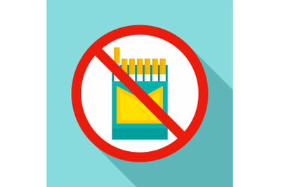 No cigarette pack icon, flat style