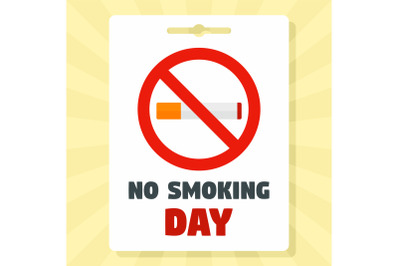 No smoking day concept background, flat style