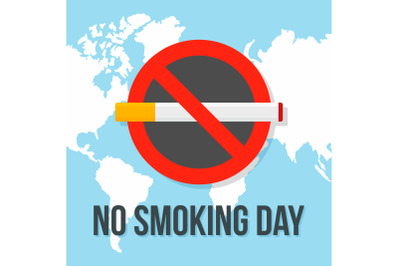 Global no smoking day concept background, flat style