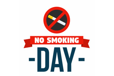 No smoke day concept background, flat style