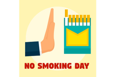 No smoking cigarette day concept background, flat style