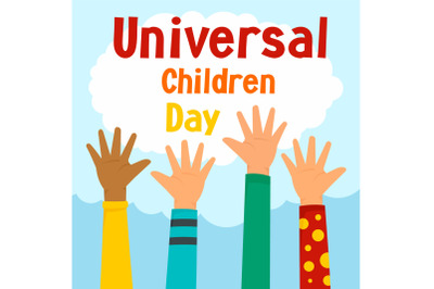 Universal children day concept background, flat style