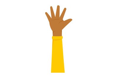 Black kid hand icon, flat style