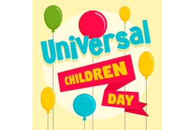 Balloon children day concept background, flat style