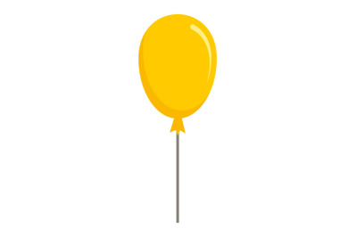 Kid yellow balloon icon, flat style