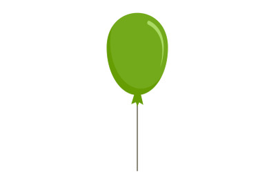 Green balloon icon, flat style