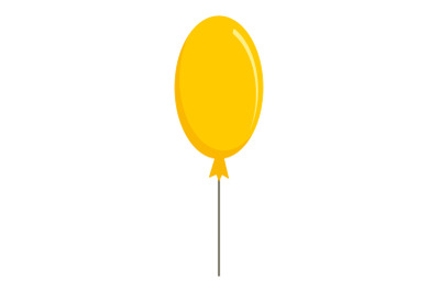 Party yellow balloon icon, flat style