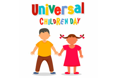 Boy and girl children day concept background, flat style
