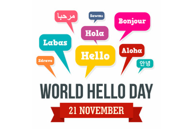 November hello day concept background, flat style