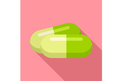 Marijuana drug pill icon, flat style