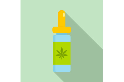 Marijuana medical drop icon, flat style