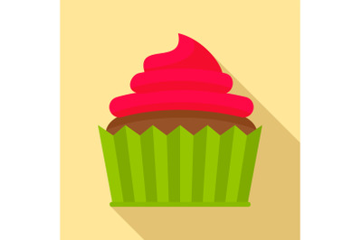Cannabis cake icon, flat style