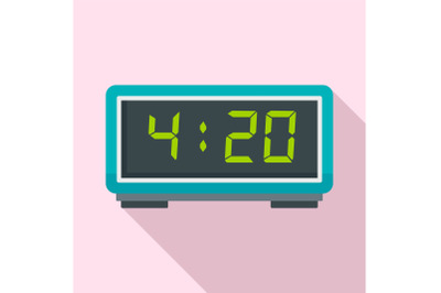 Digital alarm clock icon, flat style