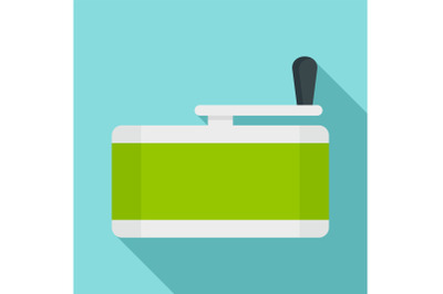 Marijuana grinder icon, flat style