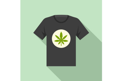 Cannabis tshirt icon, flat style