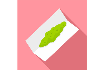 Marijuana powder in paper icon, flat style