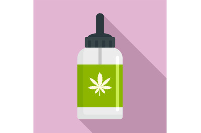 Cannabis medical bottle icon, flat style